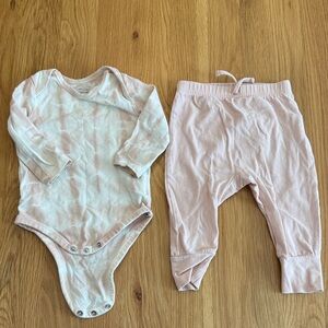 Charming Pink Tie-Dye Kids Bodysuit Set